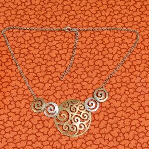 Vintage Gold and Silver Spiral Necklace